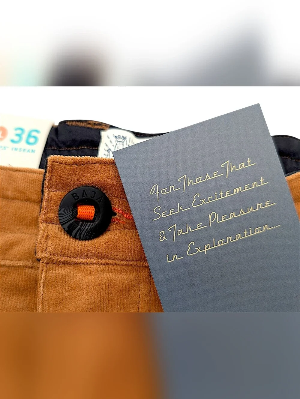 Brand-New Baja Llama Arroyo Sz XL/36 Camel/Brown Stretchy  Corduroy Walk Shorts - Picture 12 of 16